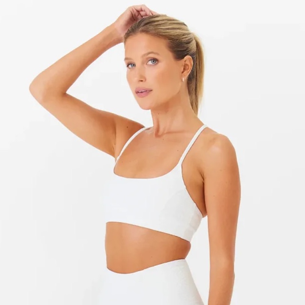 NWT GiGi C Emery Snakeskin Sport Bra in Ivory Sz XS S M L